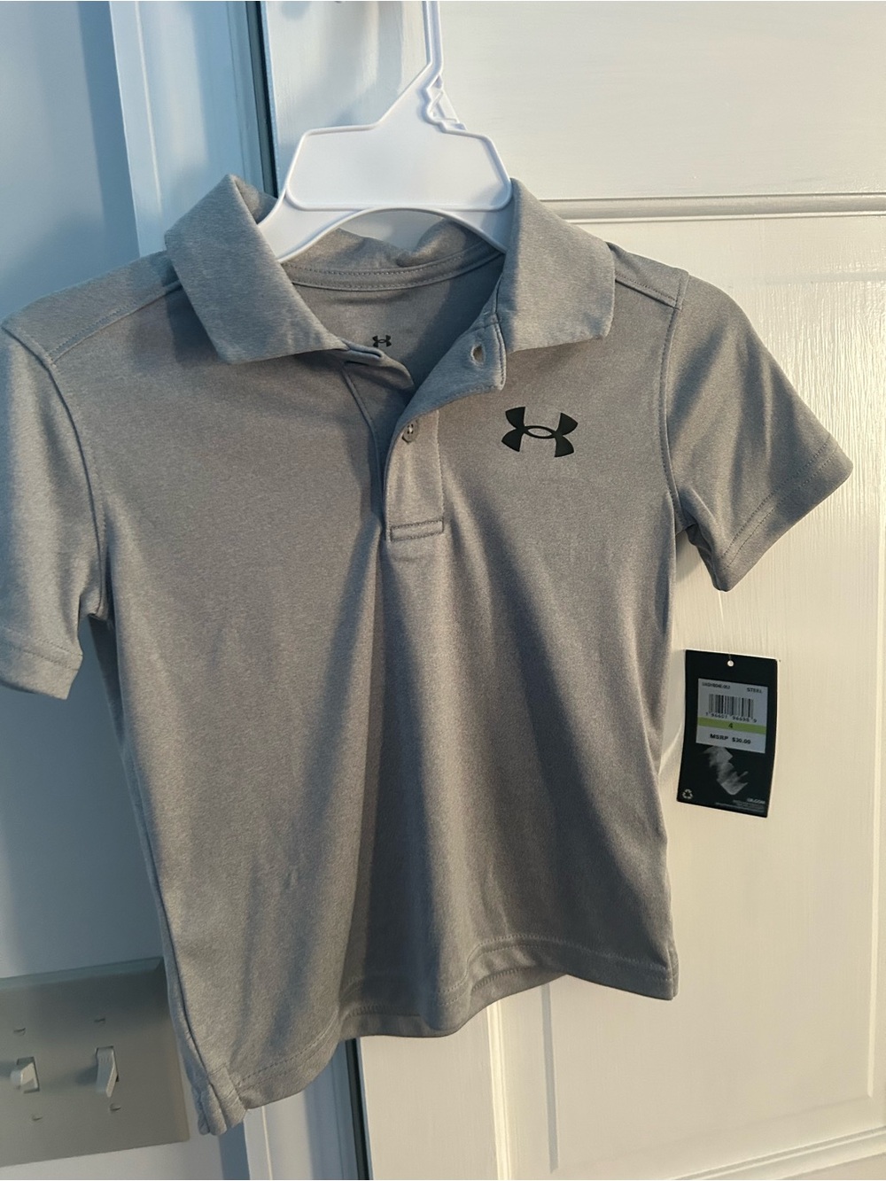 Under Armour Boys' Light Gray Polo with Logo